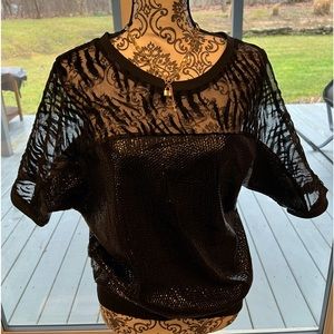 NWT. Miss Me Black sequin gorgeous top.